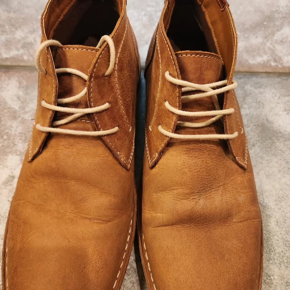 STEVE‎ MADDEN Men's Ivon Chukka Tan Leather Boots Size 9.5